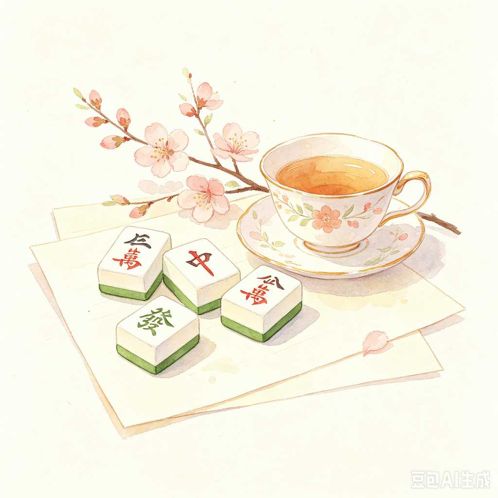 saturated color mahjong set print